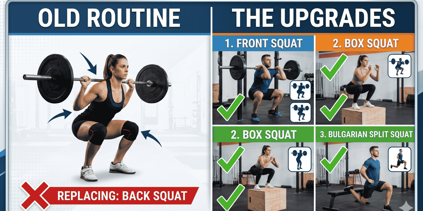 Exercise substitution examples for training around joint limits and equipment restrictions
