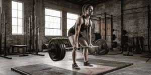 A fit woman lifting a barbell